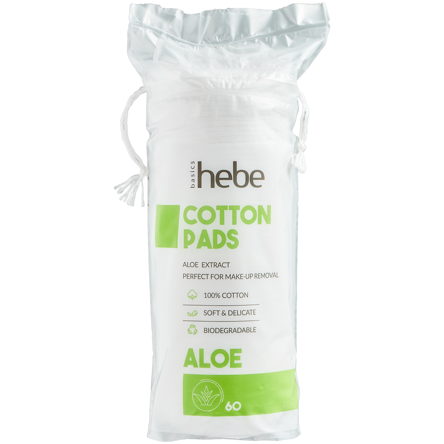 Hebe Basics Cotton Pads Aloe płatki kosmetyczne, 60 szt./1 opak.