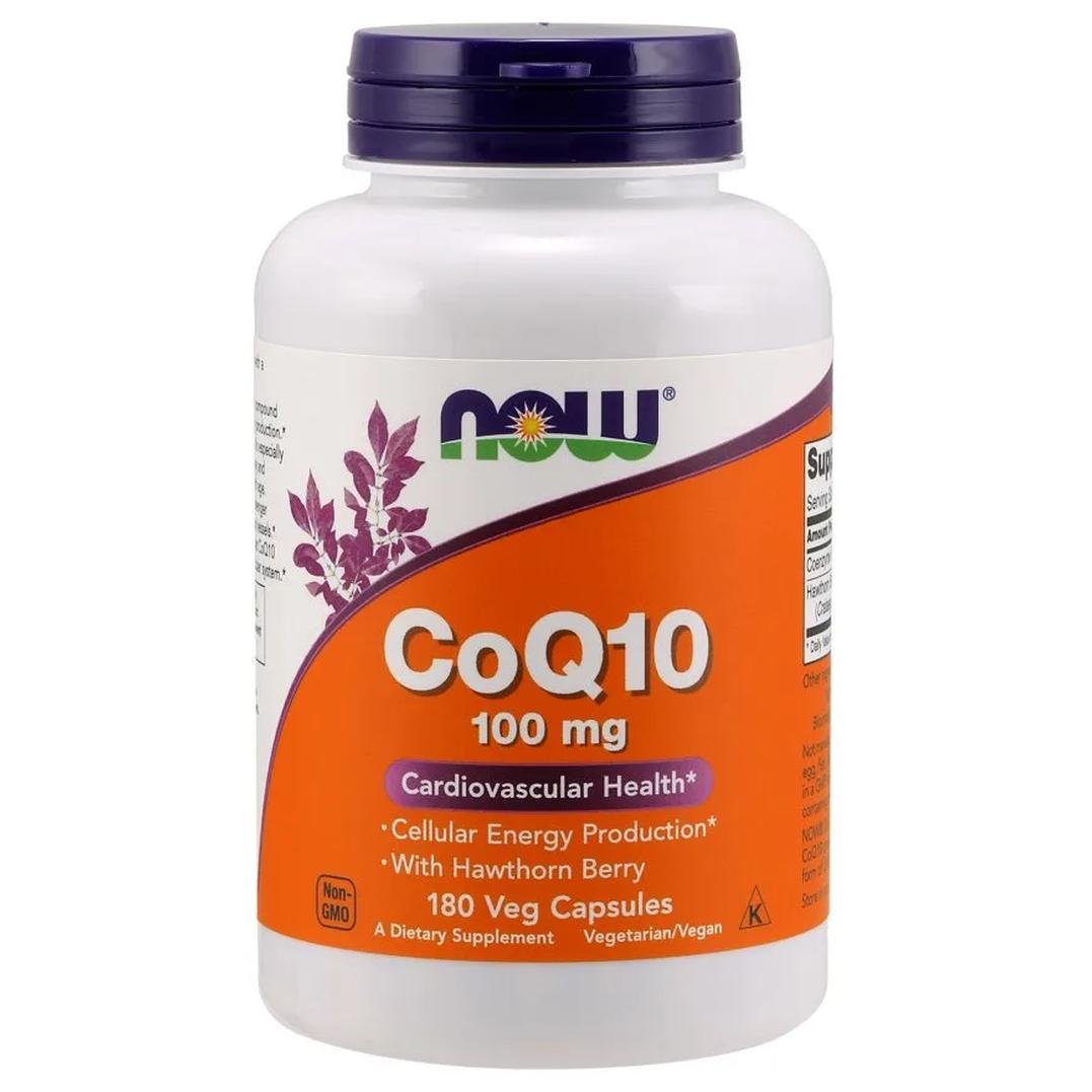Now Foods suplement diety koenzym Q10 + Jagoda Głogowa, 100mg, 180 kaps./1 opak.