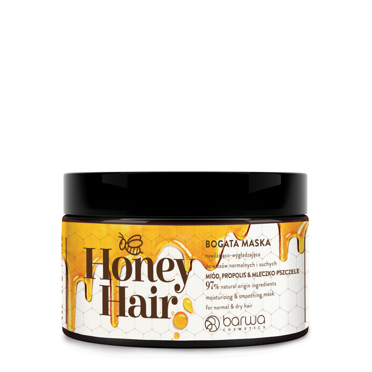 Barwa Honey Hair nawilżająco-wygładzająca maska do włosów, 220 ml