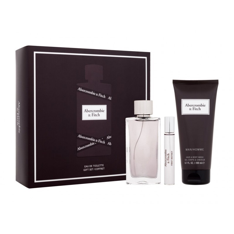 Abercrombie & Fitch First Instinct Man zestaw: woda toaletowa męska, 100 ml + woda toaletowa, 15 ml + żel pod prysznic, 200 ml