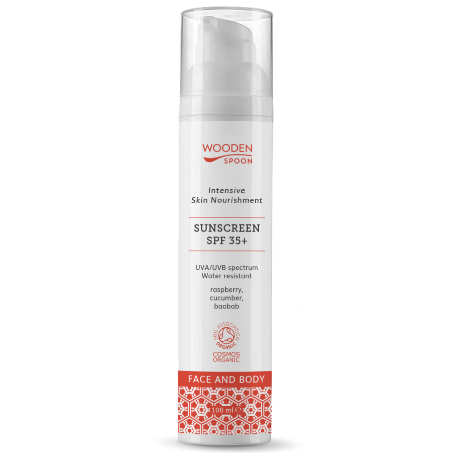 Wooden Spoon Intensive Skin Nourishment intensywnie odżywczy krem do opalania SPF35+, 100 ml