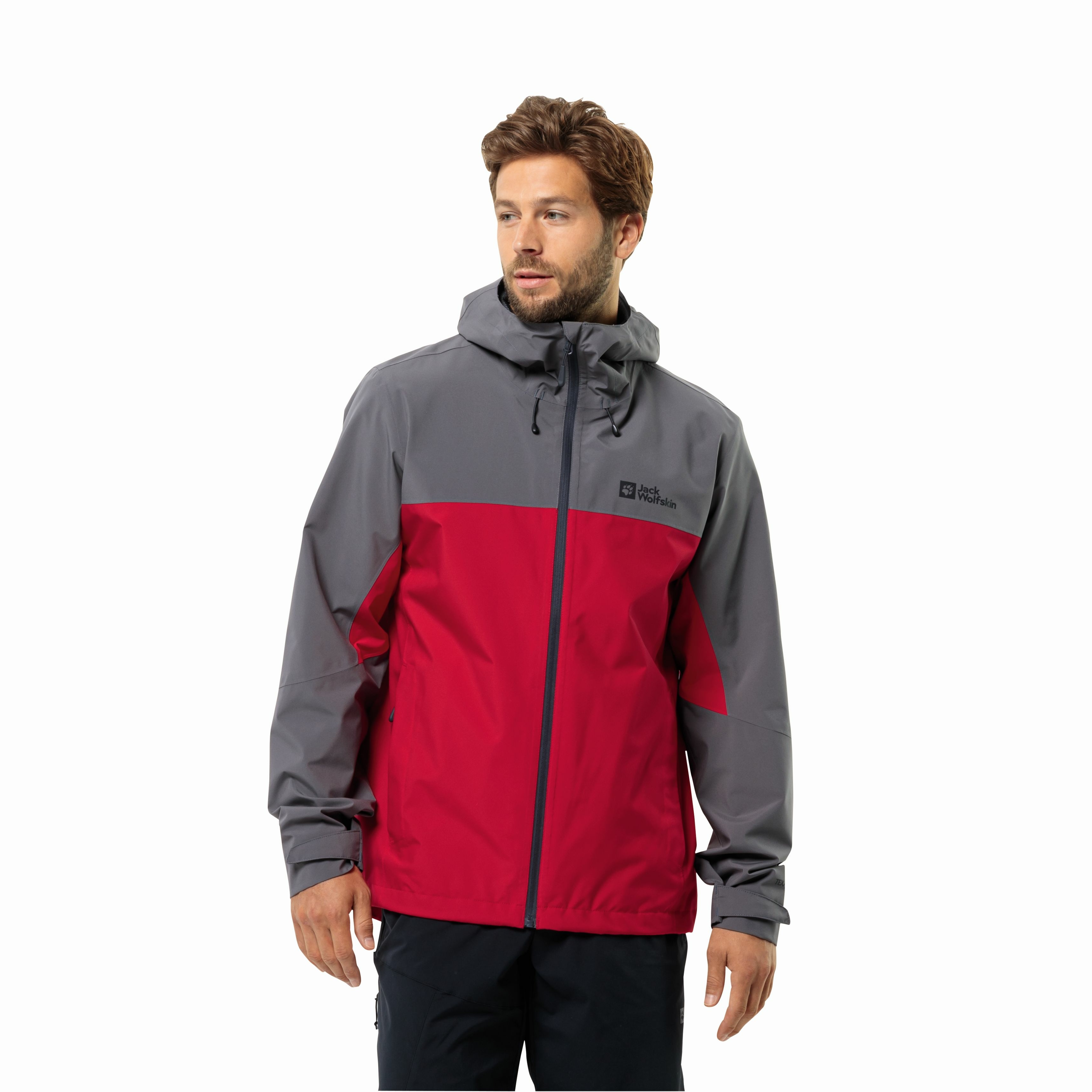 Męska kurtka przeciwdeszczowa Jack Wolfskin WEILTAL 2L JKT M red glow - M