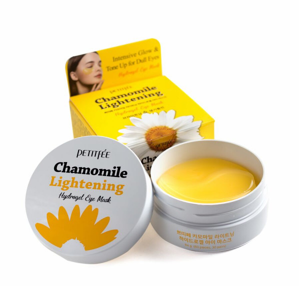 Petitfee Chamomile Lightening hydrożelowe płatki pod oczy z ekstraktem z rumianku, 60 szt.