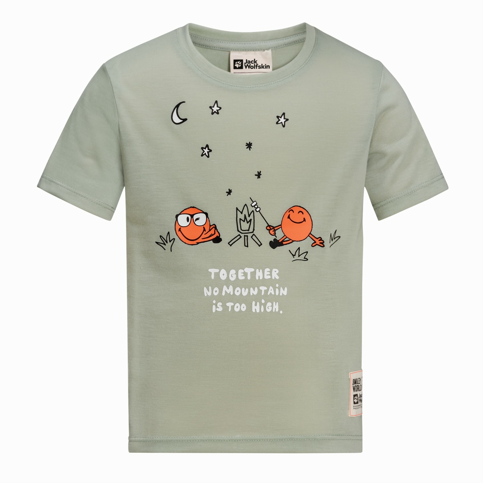 Dziecięcy t-shirt Jack Wolfskin SMILEYWORLD CAMP T K mint leaf - 104