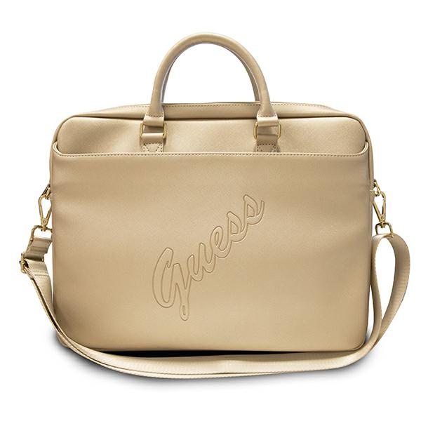 Guess Saffiano Script Gold - torba dla MacBooka 15"