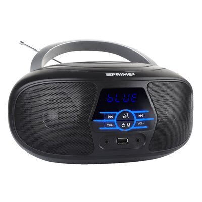 Radioodtwarzacz/Bombox PRIME ABB11BT Nano Czarny, Bluetooth, Wejście USB/AUX/Mini-jack 3.5mm, Tuner FM, Zasilanie Bateryjne