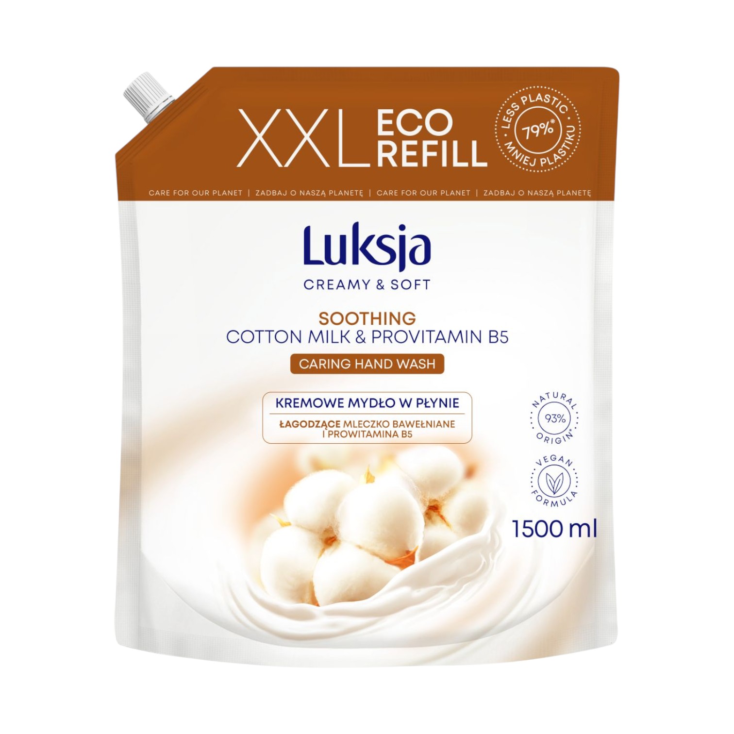 Luksja Cotton zapas mydła w płynie, 1500 ml