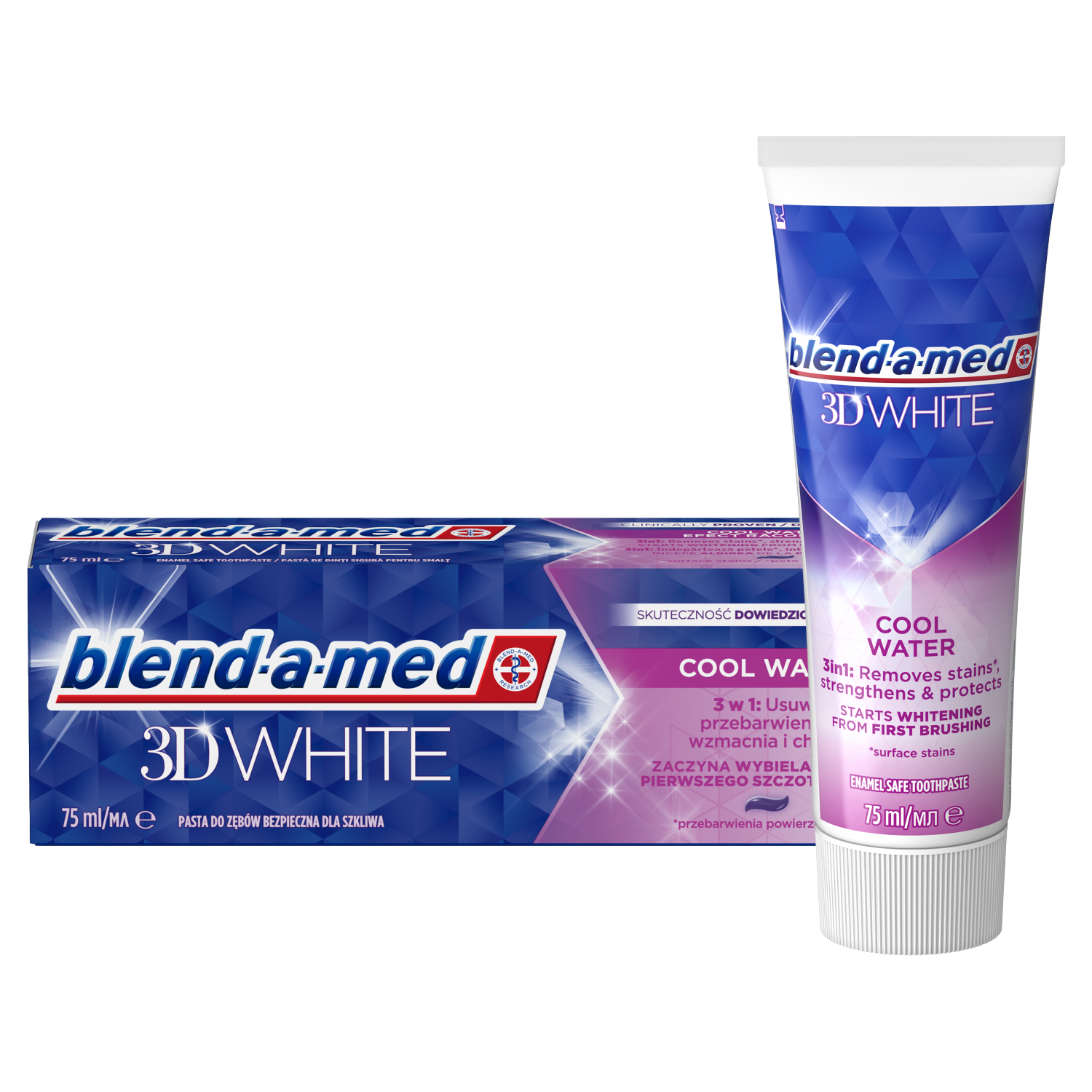 Blend-A-Med 3D White Cool Water pasta do mycia zębów, 75 ml