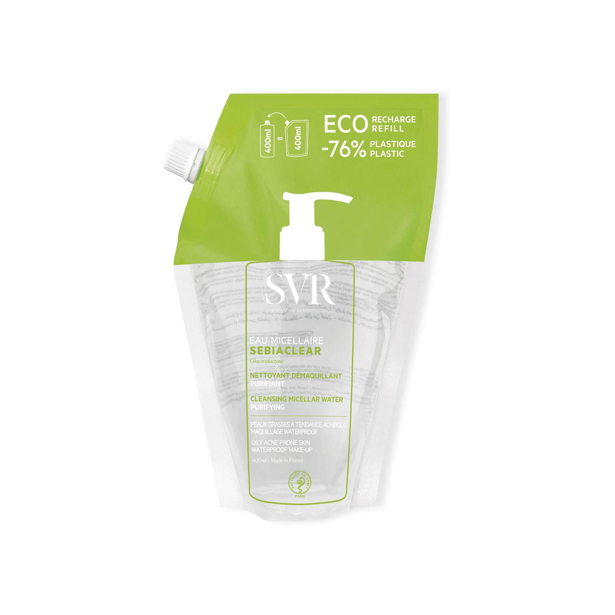 SVR Sebiaclear zapas płynu micelarnego do demakijażu twarzy, 400 ml
