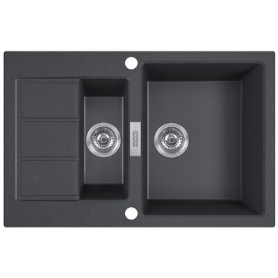 Zlewozmywak półtorakomorowy z ociekaczem FRANKE Sirius 2.0 S2D 651-78 143.0618.687 Onyx 50x78