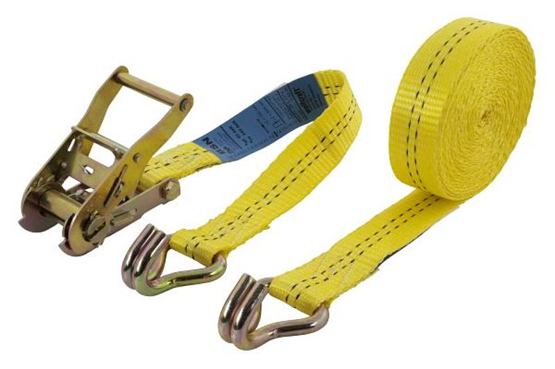 Zacisk taśmowy z grzech. 6 m/2000 kg Wolfcraft - z mech. zapad. i hakiem