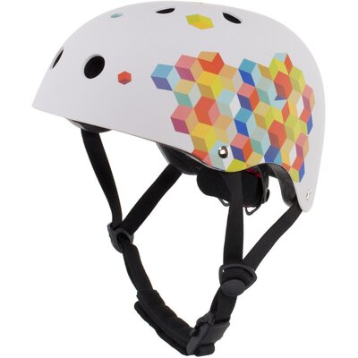 Kask SUN BABY Cubic Biały dla Dzieci z lampką (rozmiar M)