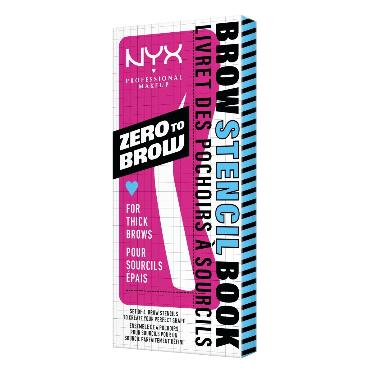 NYX Professional Makeup Zero To Brow szablony do brwi thick, 4 szt./1 opak.