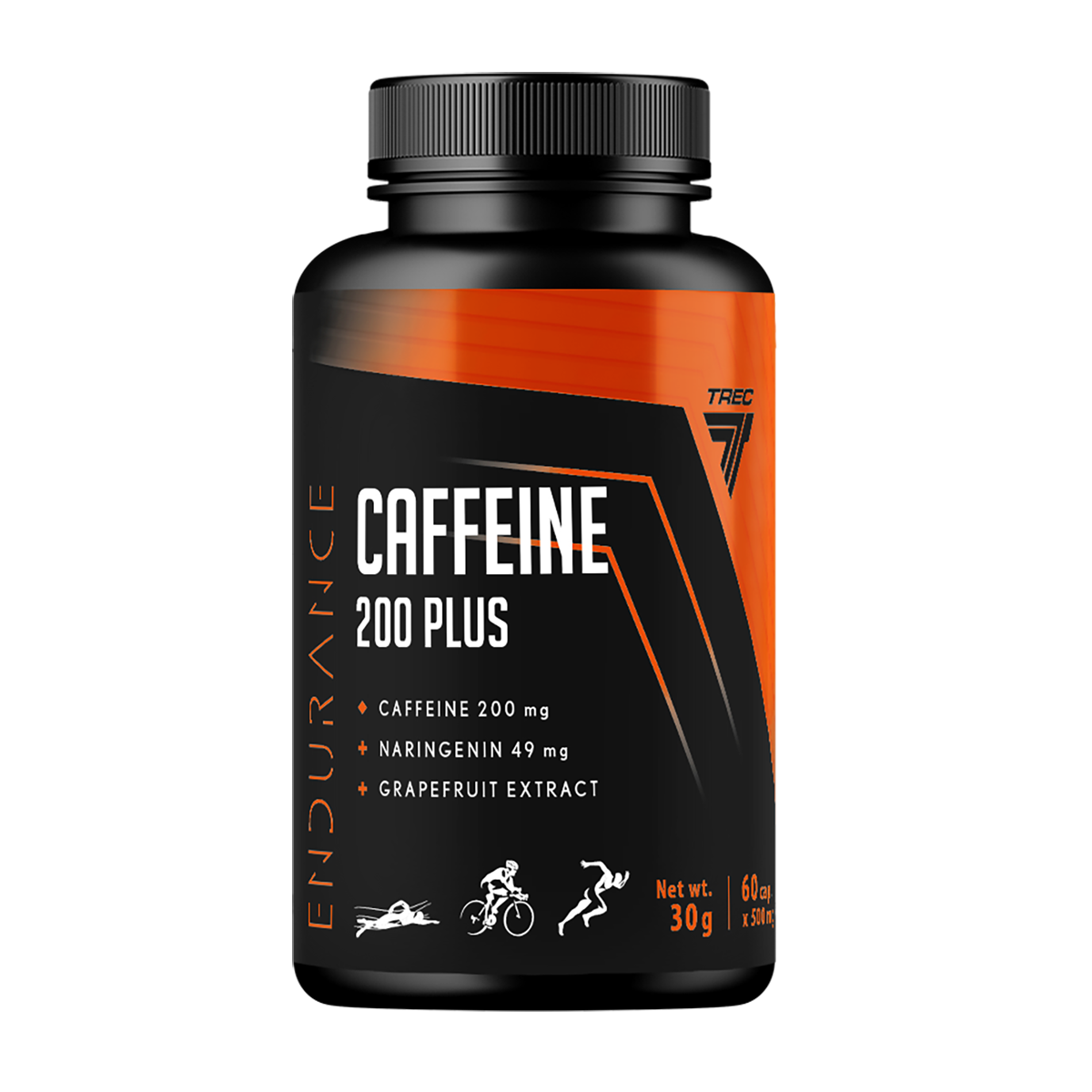 Trec Endu Caffeine 200 Plus suplement diety o działaniu pobudzającym, 60 kaps./1 opak.