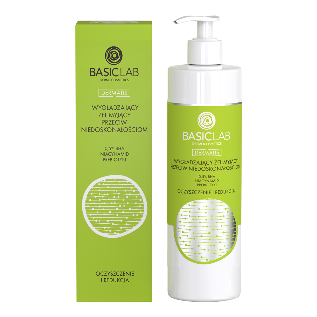Basiclab Dermatis wygładzający żel myjący przeciw niedoskonałościom do ciała, 300 ml