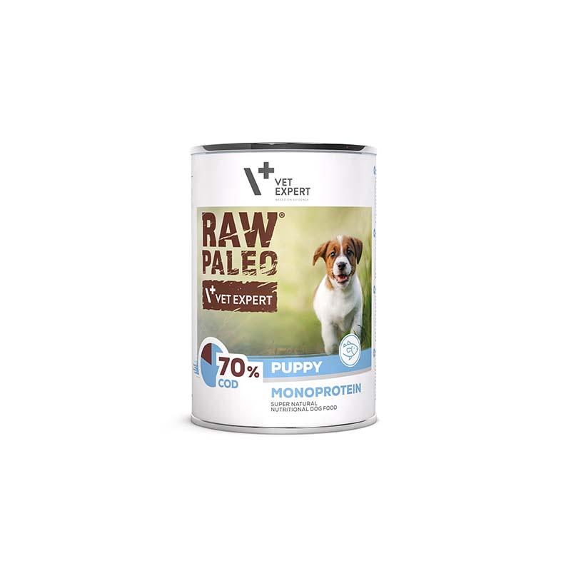 VET EXPERT Raw Paleo Dorsz/Cod Puppy Can 400g
