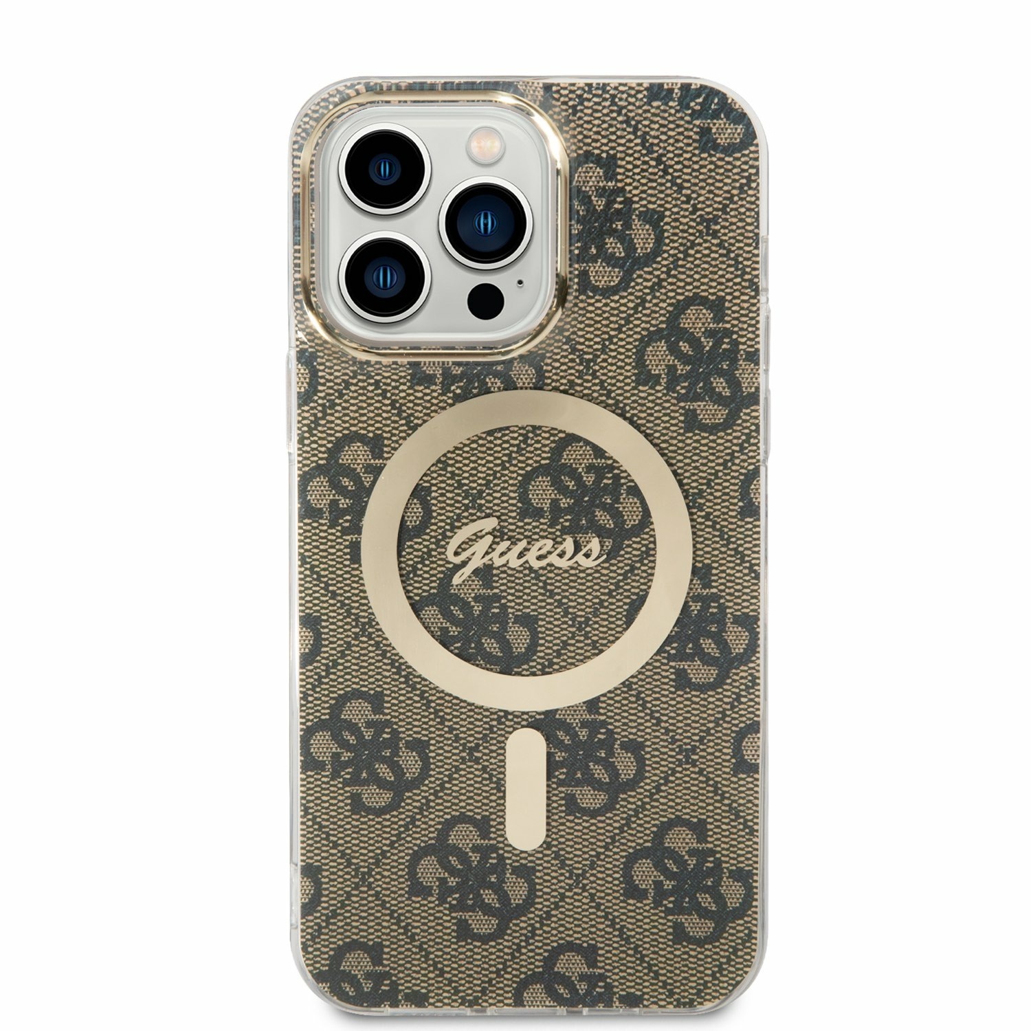 Guess IML 4G Brown Magsafe - etui iPhone 15 Pro Max