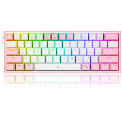 Klawiatura REDRAGON K617 Fizz RGB Biało-różowy