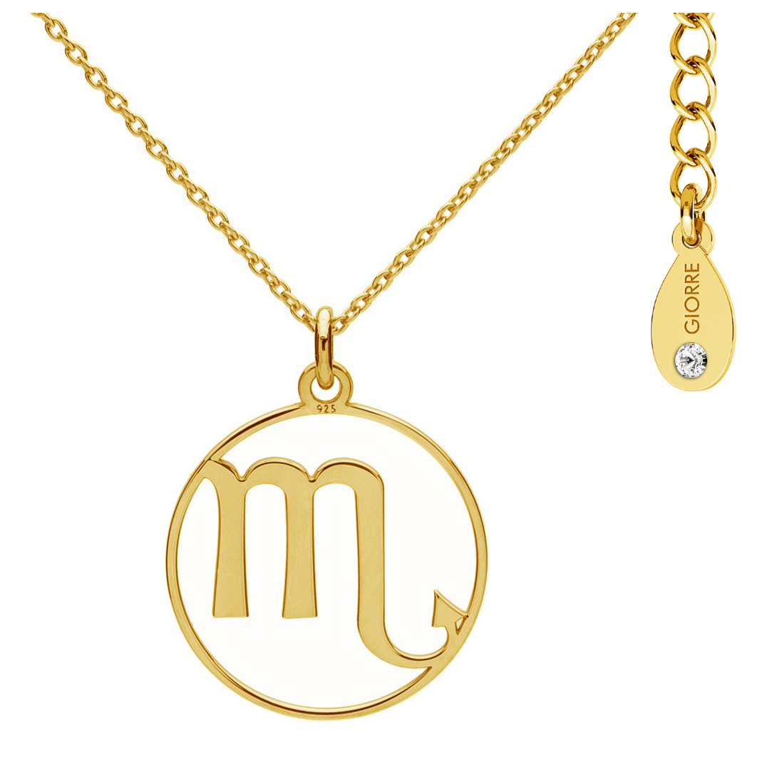 Giorre Znak Zodiaku Skorpion naszyjnik ze srebra próby 925 z kryształem Swarovskiego, 1 szt.