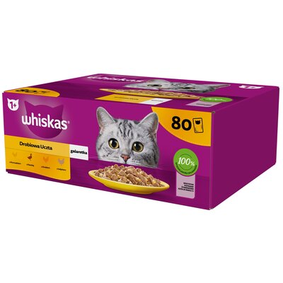 Karma dla kota WHISKAS Drobiowe Smaki (80 x 85 g)