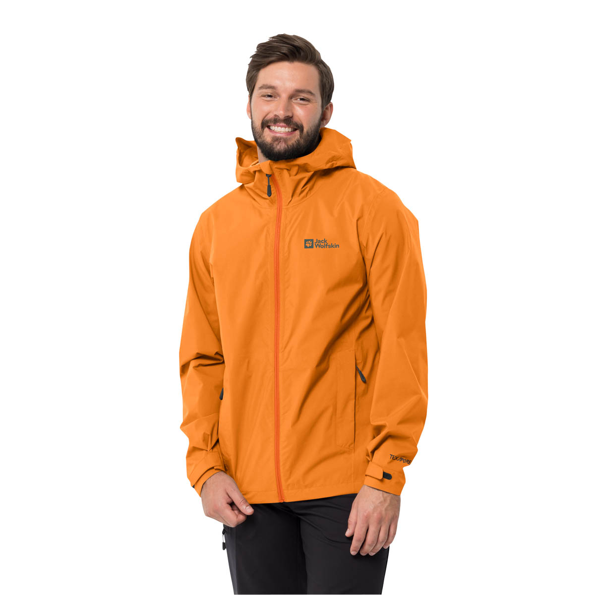 Męska kurtka przeciwdeszczowa Jack Wolfskin ELSBERG 2.5L JKT M dragon fire - S