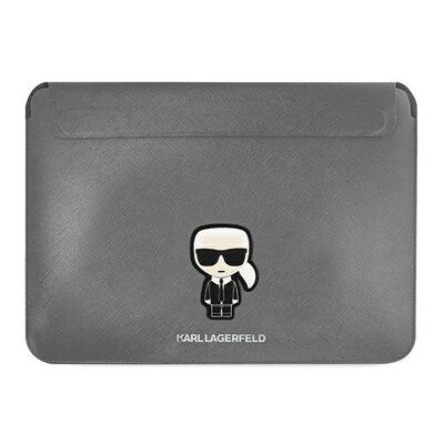 Etui na laptopa KARL LAGERFELD Saffiano Sleeve 14 cali Srebrny