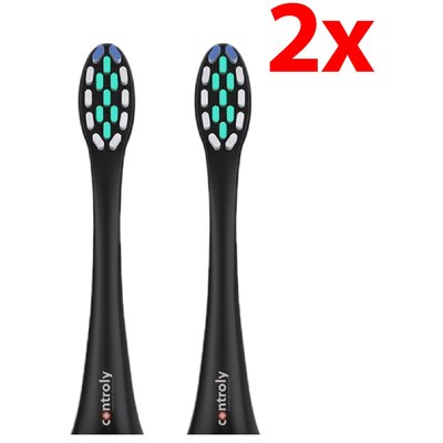 Oryginalna końcówka szczoteczki CONTROLY Supersonic miękkie czarne (2 szt.) (Delikatne dla zębów)