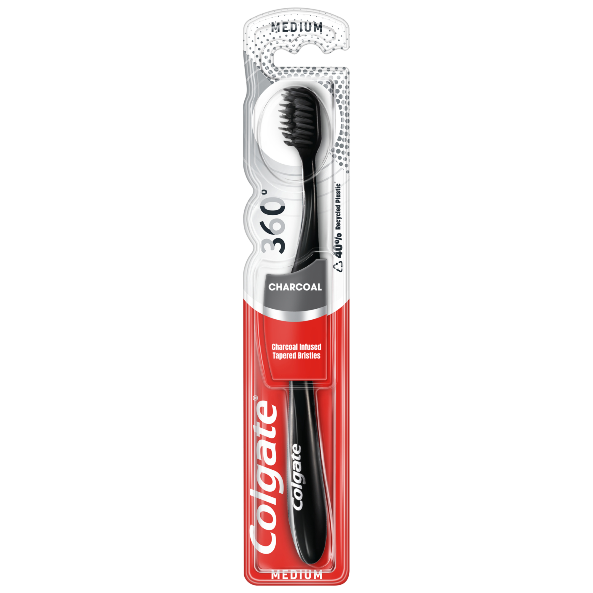 Colgate 360° Black szczoteczka do mycia zębów średnia, 1 szt.