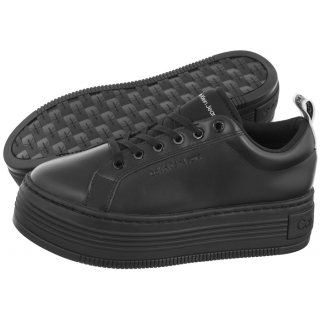 Sneakersy Calvin Klein Bold Flatf Low Laceup Lth In Lum Triple Black YW0YW01309 0GT