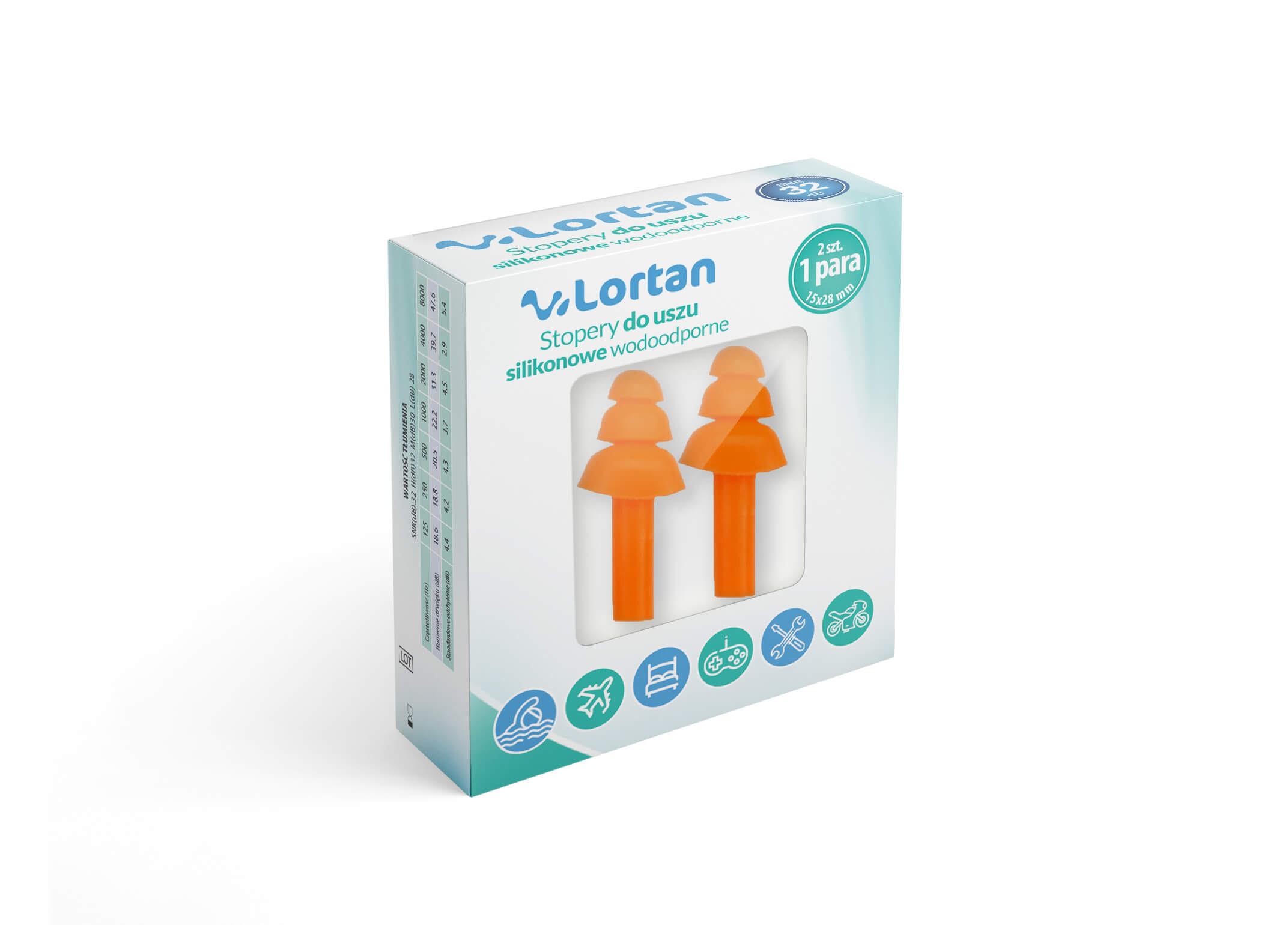 Lortan, stopery do uszu, silikonowe, 2 sztuki