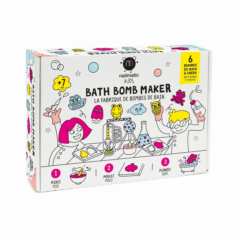 Nailmatic Kids Bath Bomb Maker zestaw do tworzenia kul kąpielowych 6 kształtów, 1 zest.