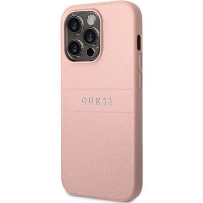 Etui GUESS Saffiano Strap do Apple iPhone 14 Pro Max Różowy