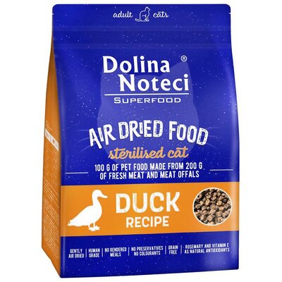 Karma dla kota suszona DOLINA NOTECI Superfood Sterilised z kaczki 1 kg