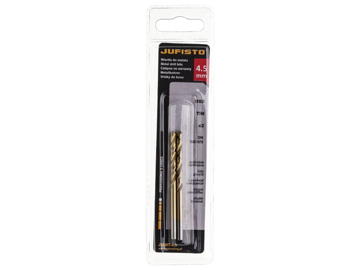 Wiertło do metalu HSS-G TIN 4,5 x 80 mm (2 szt.) JUFISTO