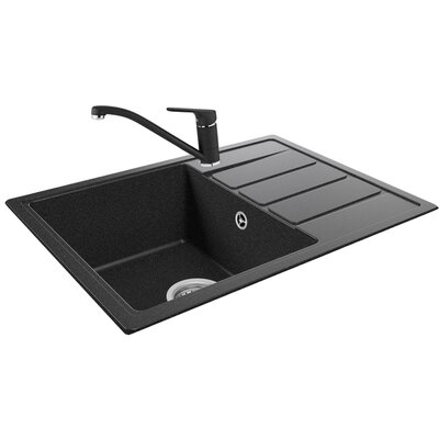 Zlewozmywak jednokomorowy z ociekaczem TEKA Comfor 45 S-TQ 115350000 Onyx 44x62 + Bateria MTP 913