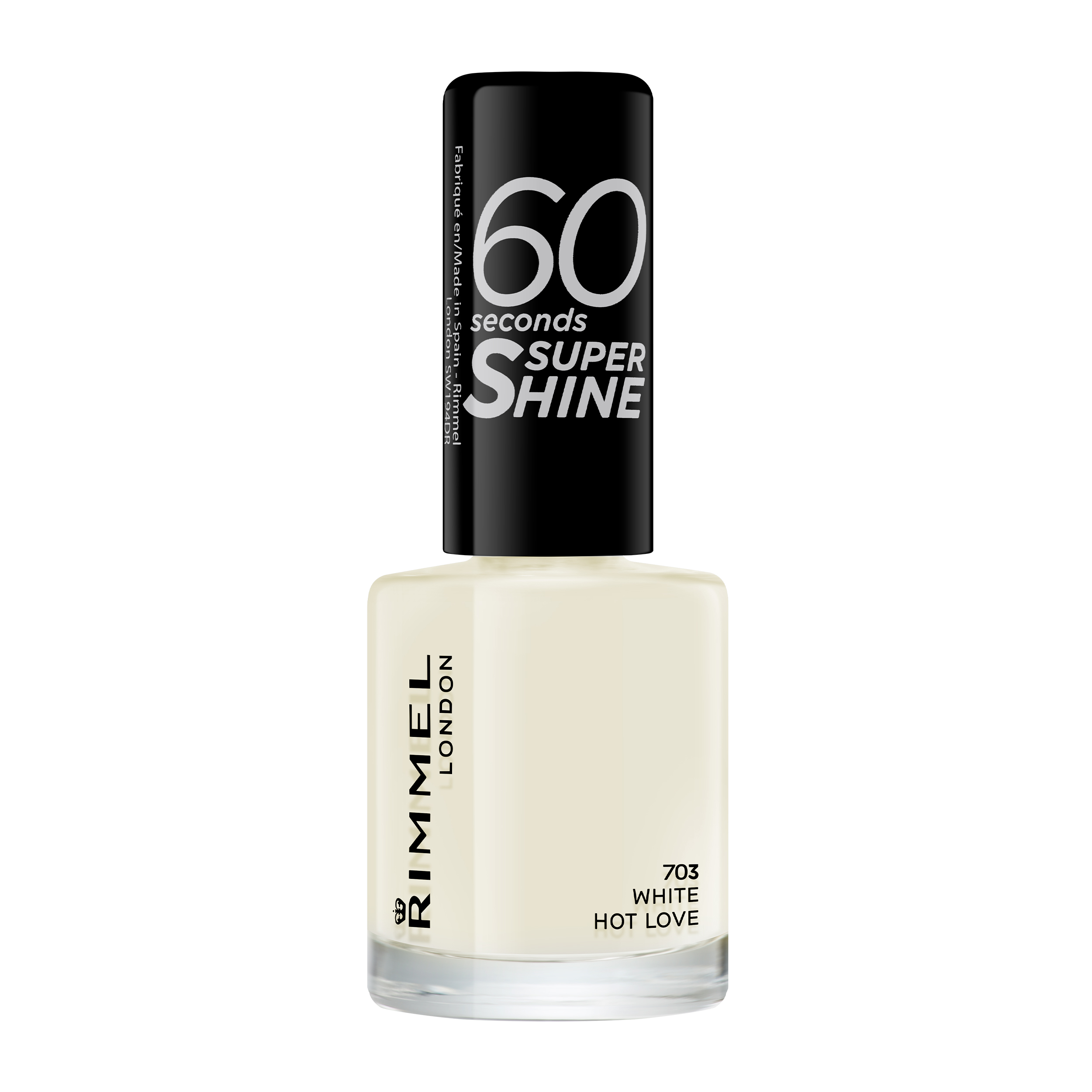 Rimmel 60 Seconds Super Shine szybkoschnący lakier do paznokci 703 white hot love, 8 ml