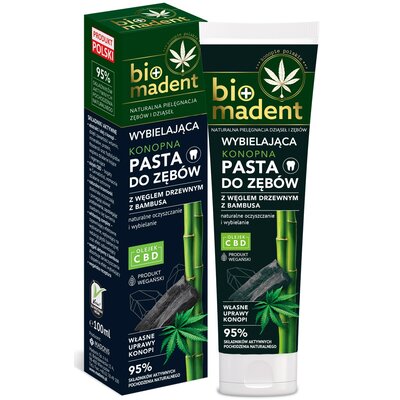 Pasta do zębów BIO MADENT Konopna z węglem drzewnym bambusowym 100 ml