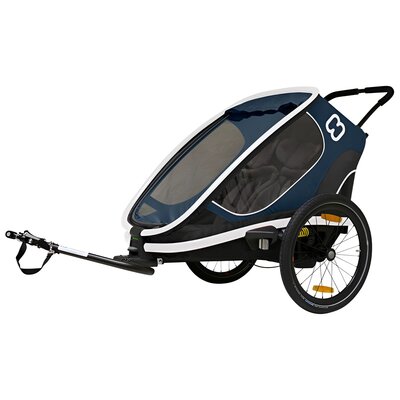Przyczepka rowerowa HAMAX Outback One 34kg Pasy Niebiesko-biały