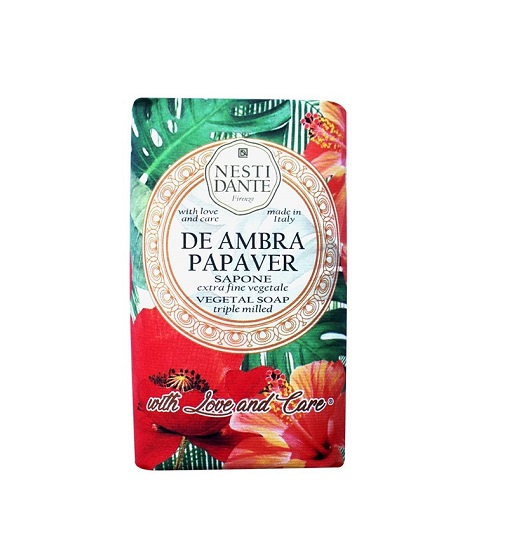 Nesti Dante De Ambra Papaver Sapone naturalne mydło toaletowe Czerwony Mak, 250 g