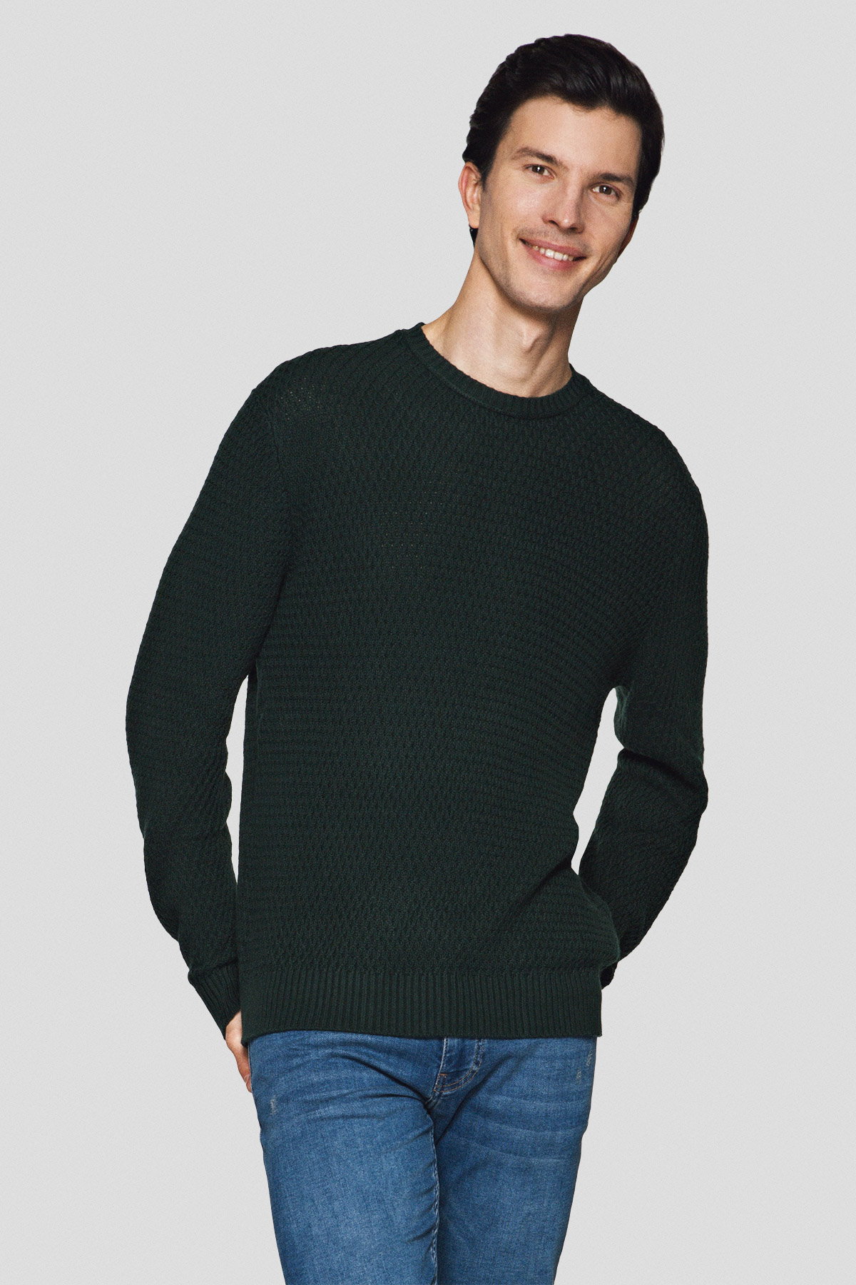 Lancerto Sweter Zielony Bawełniany Miguel