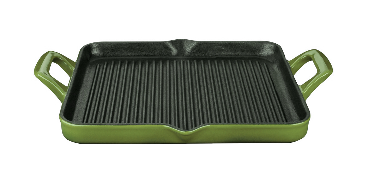 La Cuisine - Patelnia grillowa żeliwna 29x26cm Zielona