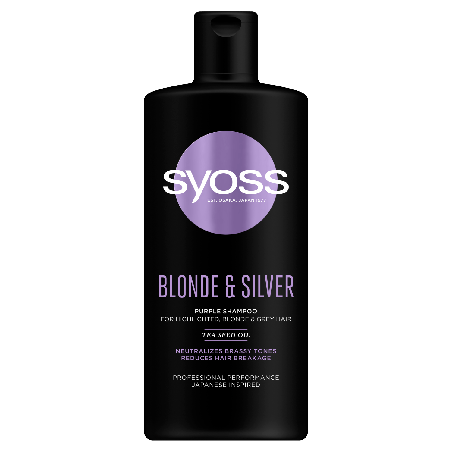 Syoss Blonde&Silver Purple szampon do włosów blond i siwych neutralizujący żółte tony, 440 ml