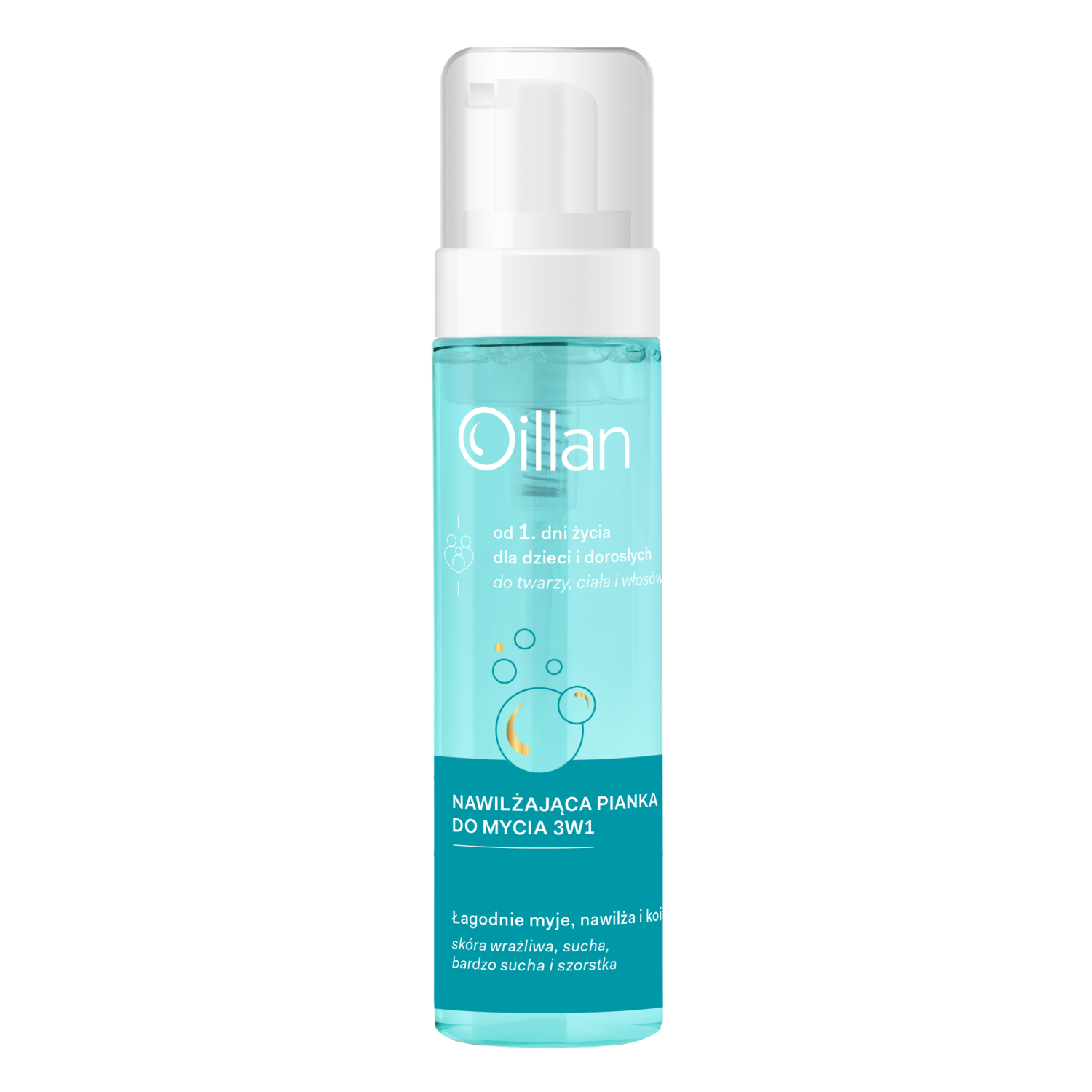 Oillan nawilżająca pianka do mycia 3w1, 200 ml