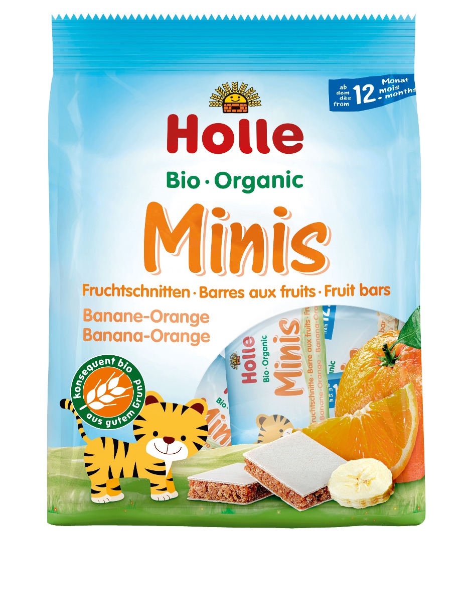 Holle BIO Organic Minis batoniki banan-pomarańcza, 8x12,5 g