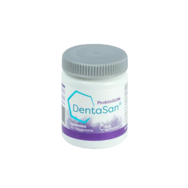 HLH BioPharma DentaSan ProbioGum probiotyk w postaci gumy do żucia o smaku miętowym bez cukru, 30 szt./1 opak.