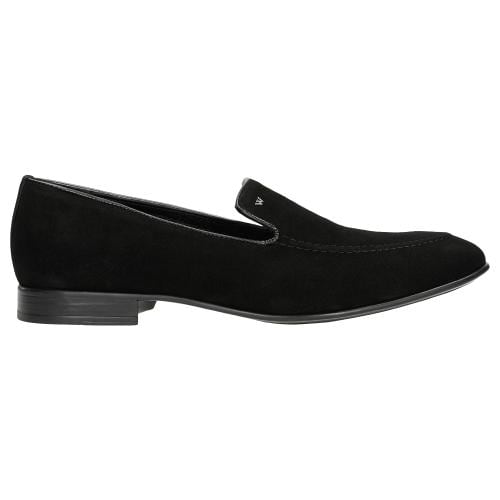 Wojas Czarne Loafersy Męskie Z Weluru
