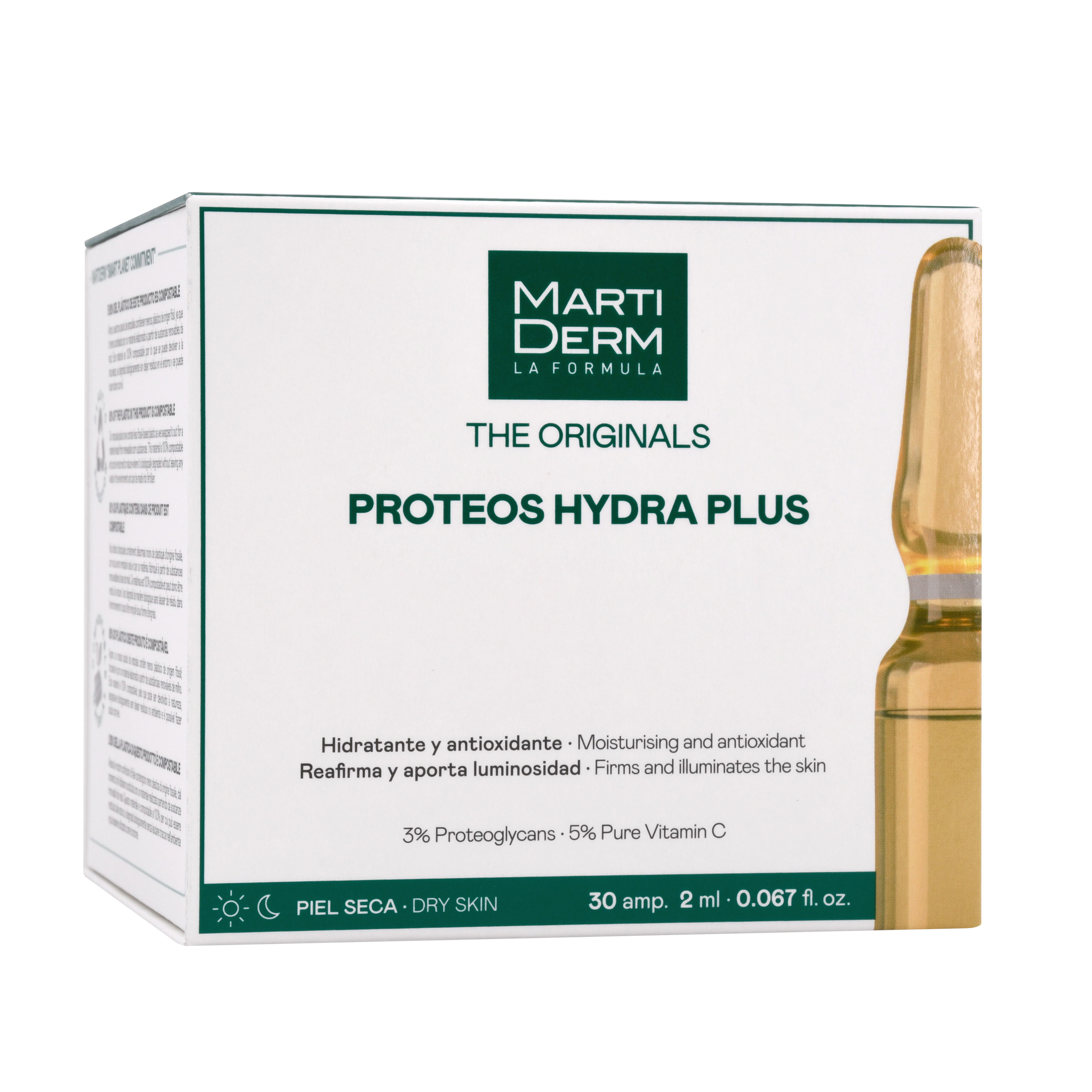 MartiDerm The Originals Proteos Hydra Plus nawilżające serum do twarzy z antyoksydantami w ampułkach, 30x2 ml