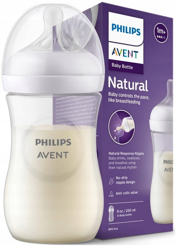 AVENT butelka antykolkowa natural 3 response 260ml