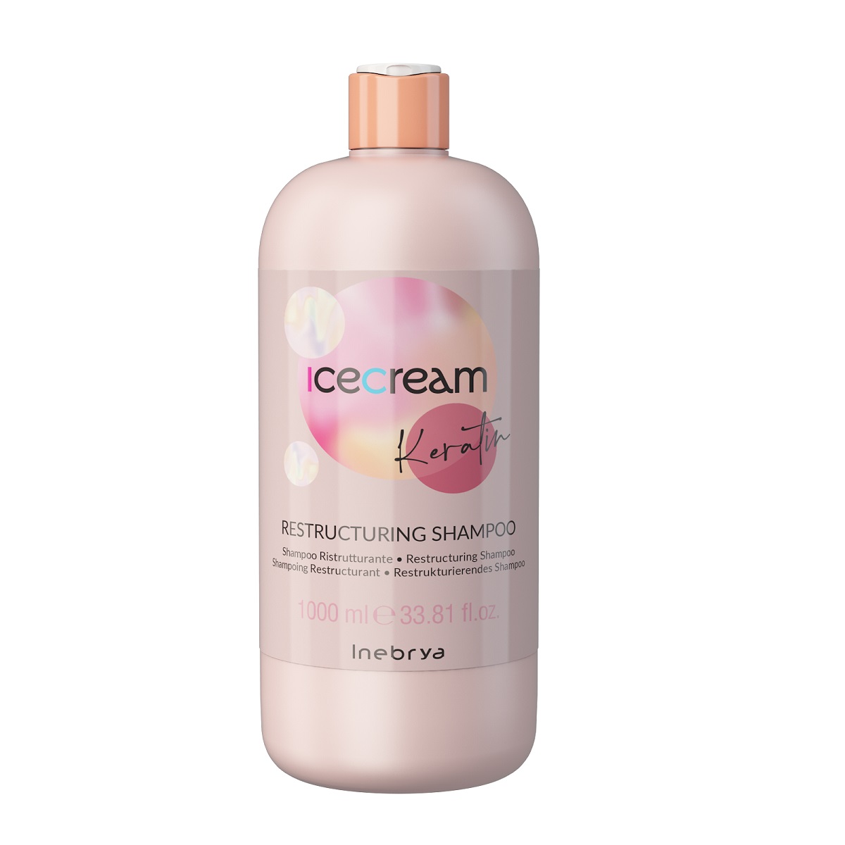 Inebrya Ice Cream Keratin restrukturyzujący szampon do włosów, 1000 ml