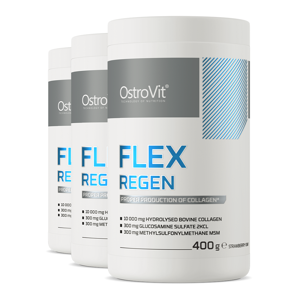 3 x OstroVit Flex Regen 400 g o smaku truskawki i kiwi